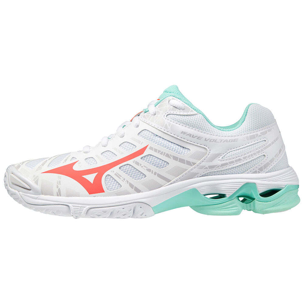 Womens Mizuno Wave Voltage Volleyball Shoes White/Coral Philippines (MIPOHX389)